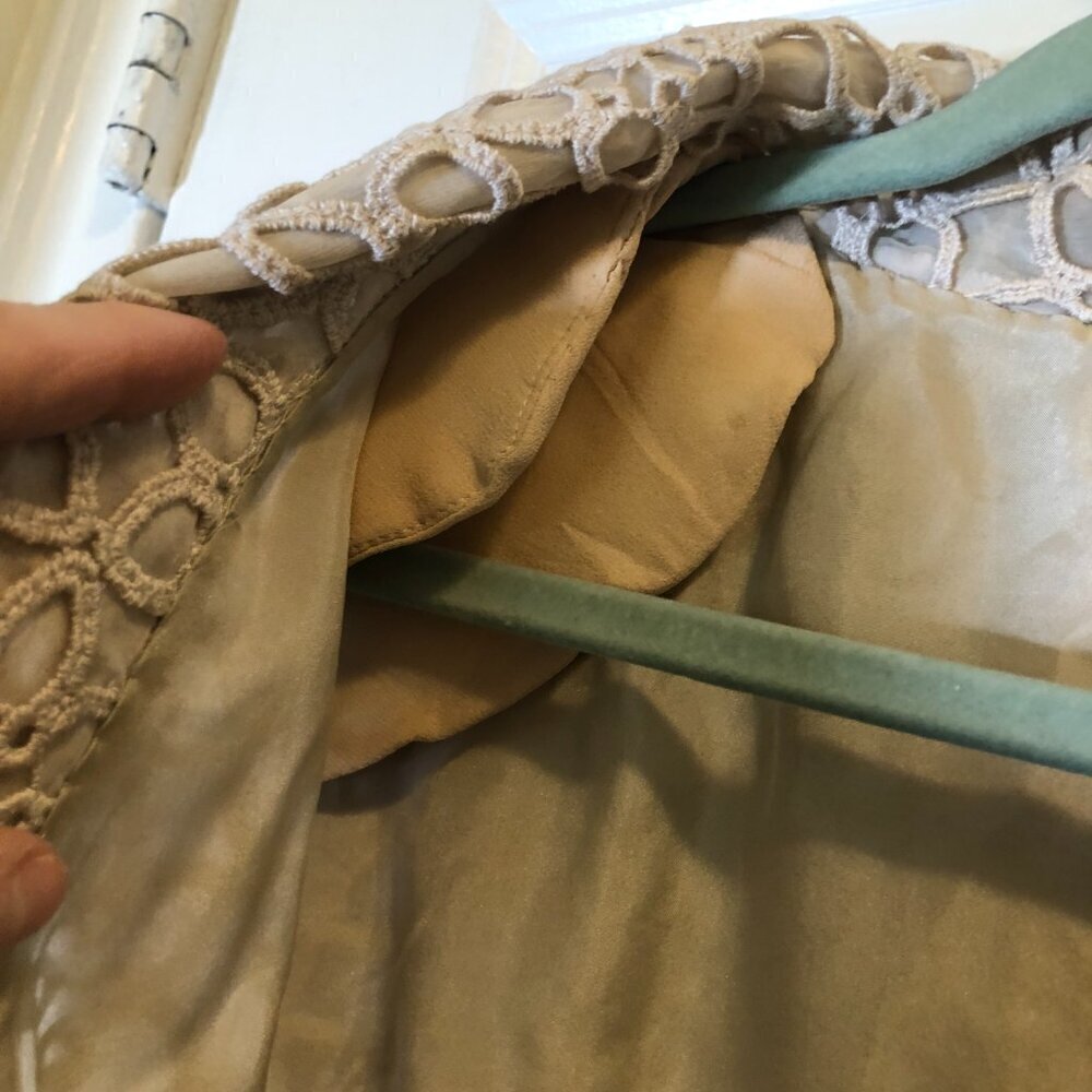 Vintage Giorgio Armani Embroidery Elegant Evening Party Jacket /Tank Tan Size 42 - Picture 6 of 11